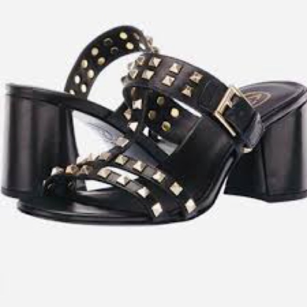 Ash Leather Studded Black Sandals